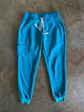 Figs Teal Cargo Jogger Pants